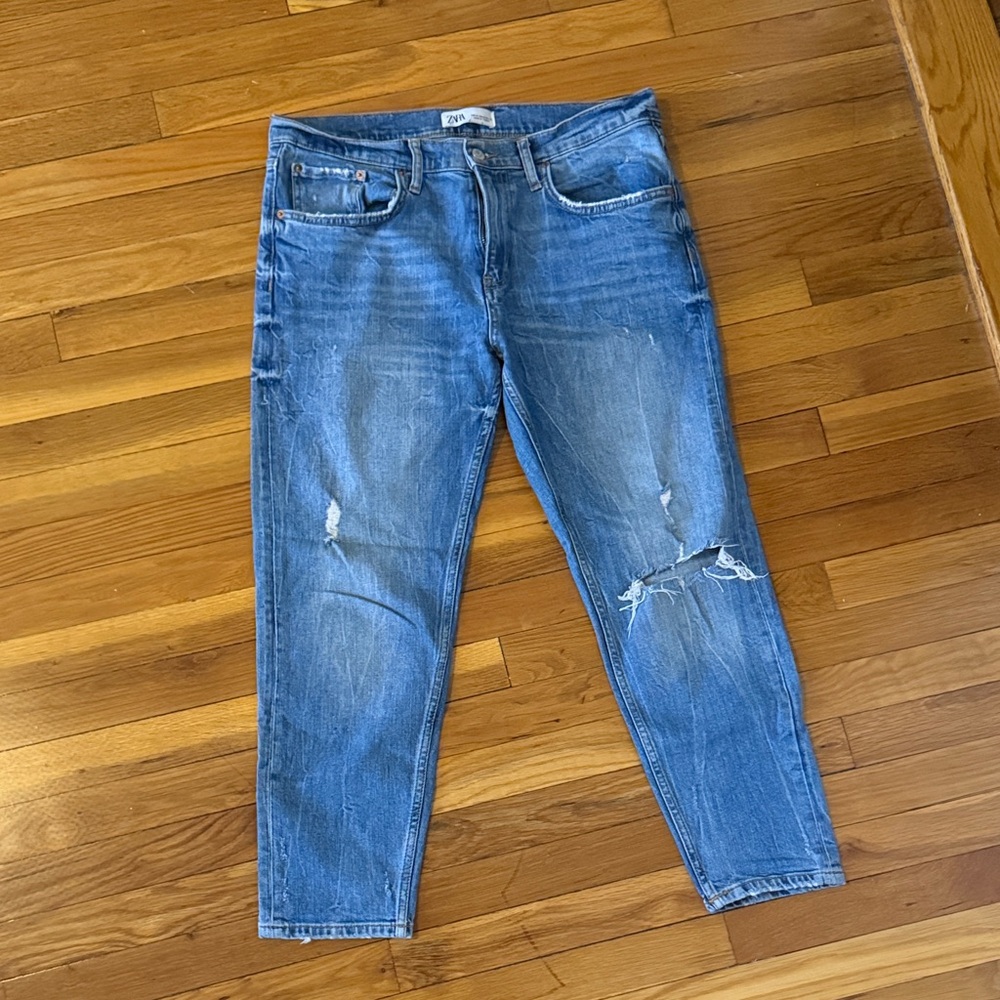 Zara Light Blue Denim Pants